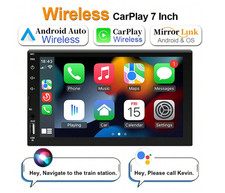 Autoradio Single Din Avec Carplay Android Auto Câblé, Lecteur Radio À Écran Tactile 7 Lcd Avec