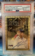 Marketplace image: 2023 Topps Finest Flashbacks Ronald Acuna Jr. Superfractor Auto 1/1 Braves
