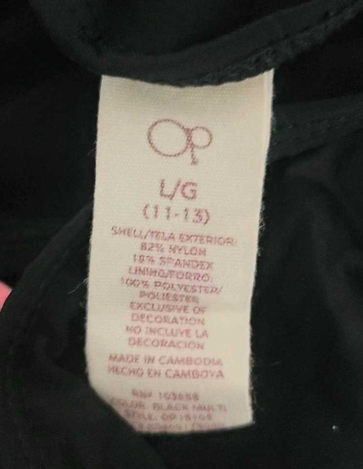 Traje de baño OP negro de una pieza sin espalda para mujer talla L/G 11/13 Foto 4 de 4