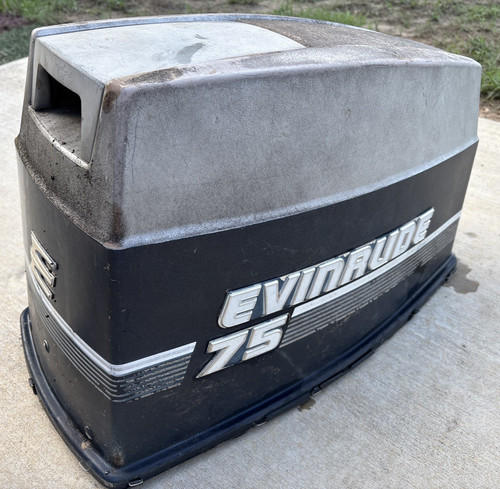 Vintage 70-80's Evinrude 75 Hp 2 Stroke Outboard Motor Top Cover Cowling Hood