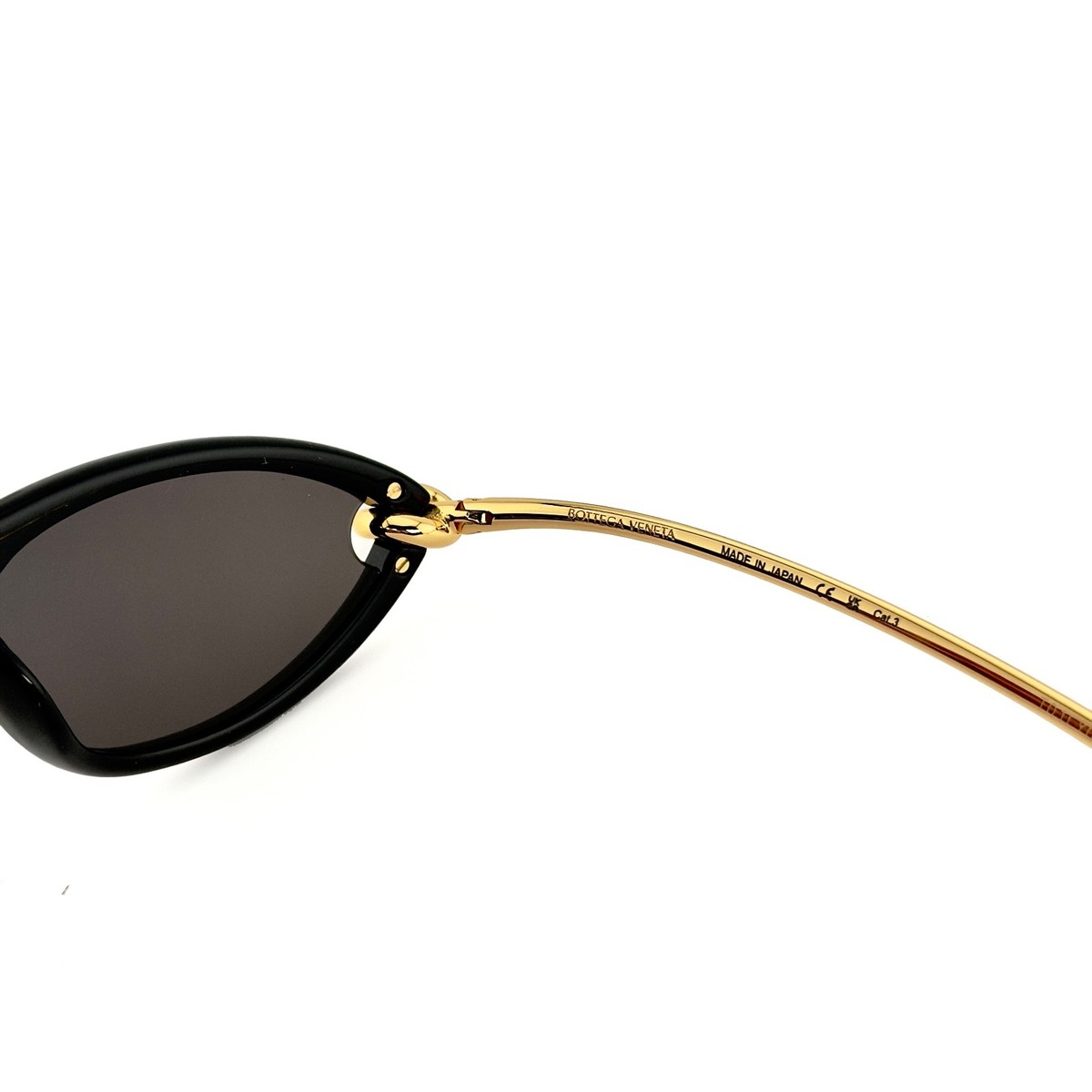 BOTTEGA VENETA KNOT Cat BV1390S Gold Black Narrow Unisex 