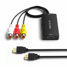 RCA to HDMI Converter, AV to HDMI Adapter 1080P/720P for PS2/PS3/N64/Wii/VHS/...