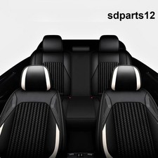 Komplettsatz PU Leder Textil Sitzbezüge Schwarz Weiß für Audi A3 A4 Q2 Q3 Q4 Q5
