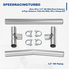 3.5 Od Universal Dual Exhaust H-pipe Balance Tube Tubing Mild Steel Custom Kit