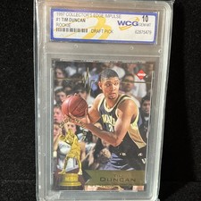 1997 Collector's Edge Impulse Tim Duncan Rookie Draft Pick Card WCG 10 Mint #1. rookie card picture