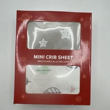Moonsea Mini Crib Sheet 2 Pack Breathable Ultra Soft Fits 39”x27” Star & Bunny