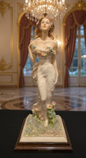 Vittorio Tessaro ADL 1991 Italia Porcellana Statuina Donna Ghirlanda Floreale 12"