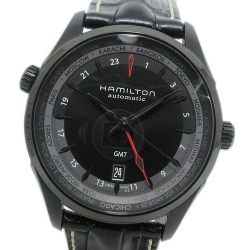 HAMILTON H326850 H32685731 automatic winding Men s GMT Jazzmaster black mm