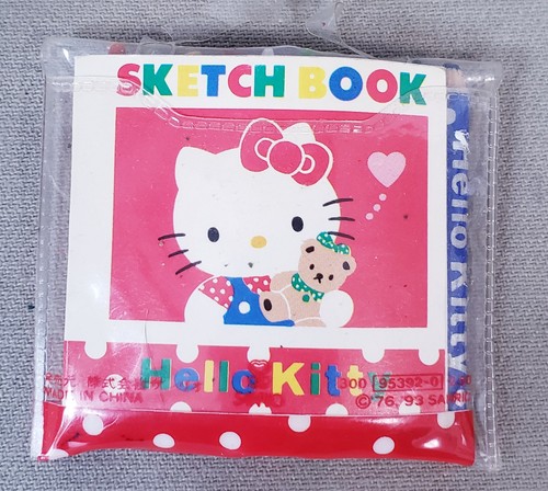 Sanrio Hello Kitty 1993 Vintage Colored Pencils Set with Mini Sketchbook