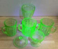 Depression Glass- HAZEL-ATLAS GLASS COMPANY - COLONIAL BLOCK-  Now 6 PIECE SET!
