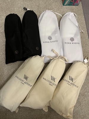 7 Pairs of Luxury Hotel Business Class flight Slippers Waldorf Roku China Air
