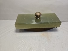 Vintage Marble & Brass Desktop Ink Blotter