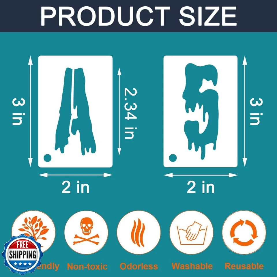 Plantillas de letras de Halloween de 36 piezas, plantillas reutilizables de números del alfabeto Foto 2 de 4
