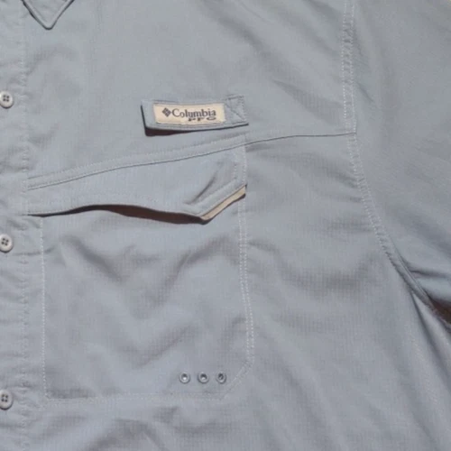 Columbia PFG Men's XL Shirt Button Down UPF 30 Vented Blue Fishing Outdoor - Image 3 of 4