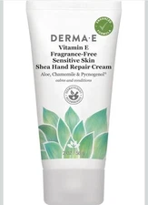 Derma E Vitamin E Fragrance Free Shea Hand Repair Cream for Sensitive Skin 2 oz