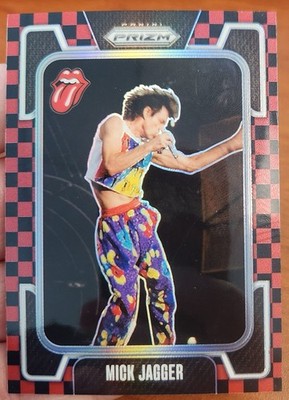 MICK JAGGER ROLLING STONES 2025 PANINI PRIZM RED BLACK CHECKERBOARD 95/179 #35