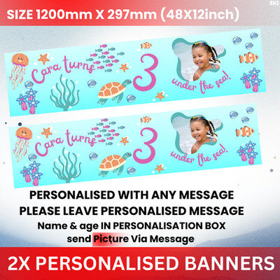 2x personalisierte Geburtstag Foto Banner 3. 50. Party Dekoration jedes Event