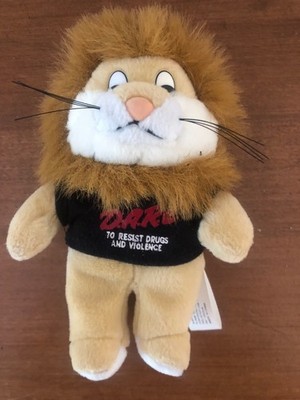 R&T Specialty 90s vintage D.A.R.E. plush stuffed lion drug free