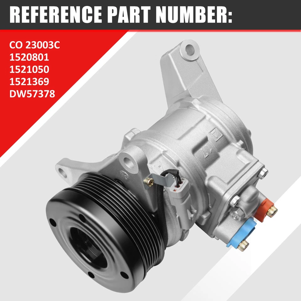 AC A/C Compressor For Chrysler Town & Country Dodge Caravan 96-00 10PA17J 57378 - Image 4 of 4