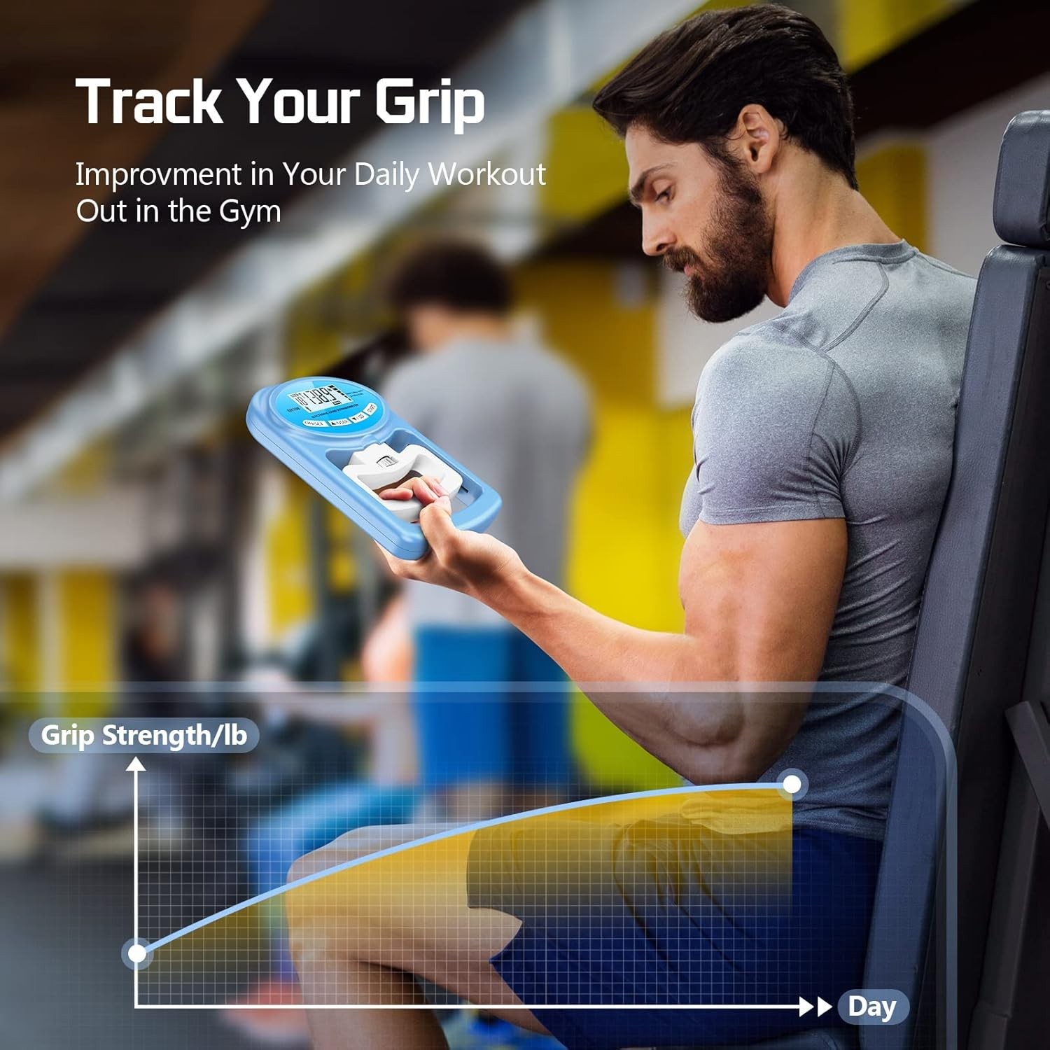 Hand Grip Strength Tester Trainer - Electronic Hand Dynamometer Forearm Grip