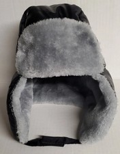 Swiss Tech Boys Black Trapper Hat Water Resistant Warm Lining New One Size