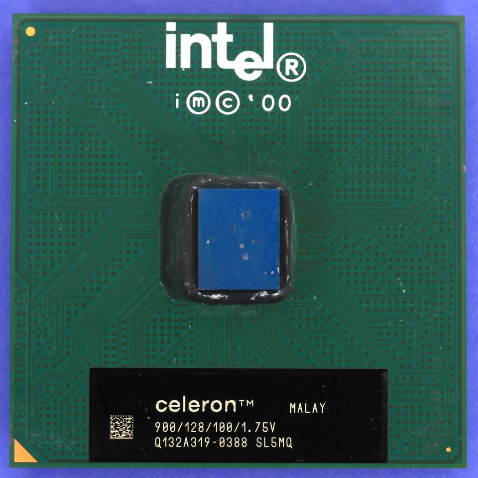 Vintage Intel Celeron 900Mhz Coppermine Socket 370 66Mhz FSB S370 CPU SL5MQ - Image 2 of 3