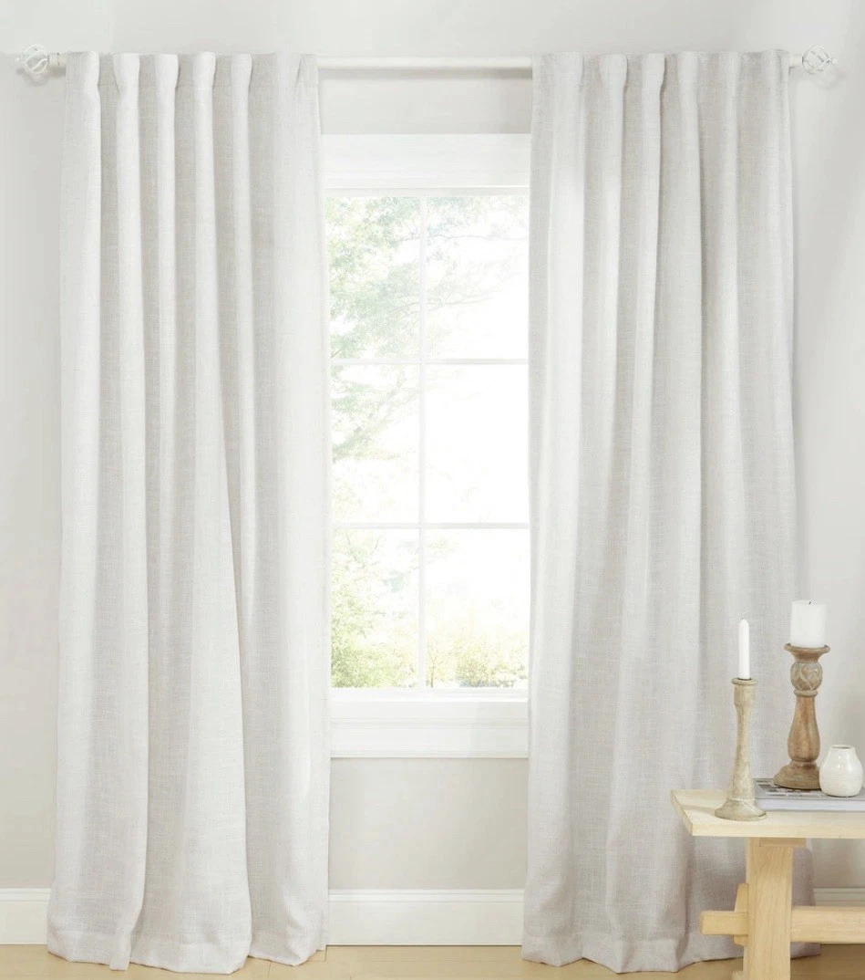 Lauren Ralph Lauren Herringbone Blackout Curtain Panel Natural 52x96 NWT