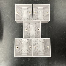 5 X  Back Box 1 Gang Plastic Surface Mounted  Pattress Extra Deep - 42mm