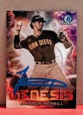 Jackson Merrill RC On Card Mint Autograph 2021 Bowman Draft - Genesis # GNS-19 