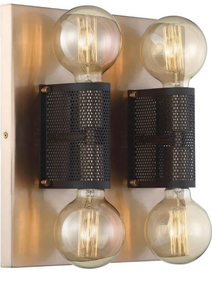 Nuvo Lighting Passage 4 Light Flush Mount, Copper Brass/Black Mesh - 60-6663 - Image 2 of 3