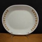 Vintage Corelle Pyrex Butterfly Gold Platter Meat White 12 1/4" x 10"