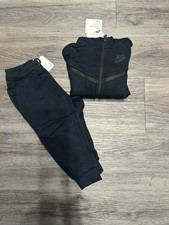 Nike baby’s Black Tracksuit Set Jacket Pants Logo Zip Drawstring Pockets 12M