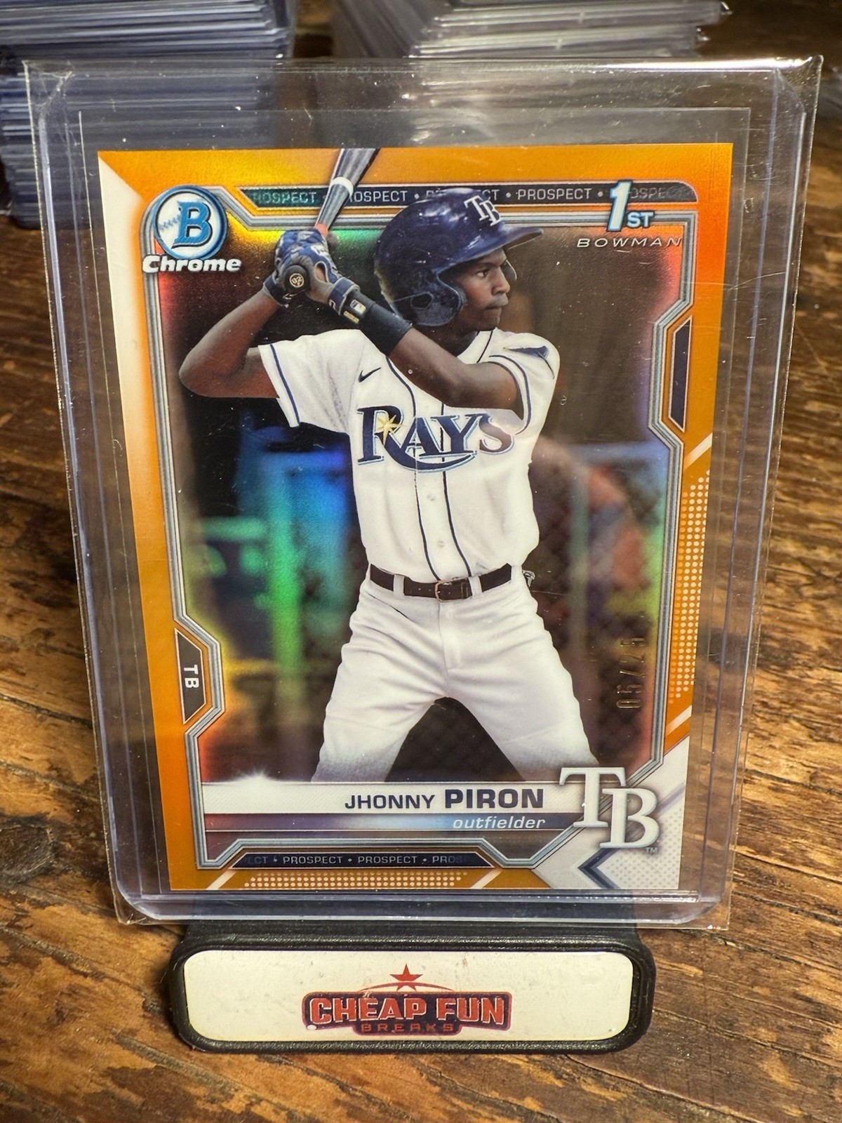 2021 Bowman Chrome Jhonny Piron #BCP-239 1st TRUE Orange Refractor /25 (RC) Rays