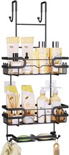 SWTYMIKI Over the Door Shower Caddy Hanging with Double Soap Holder, Hanging Sho
