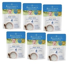 6 x Bellamy's Organic Baby Rice with Prebiotic (GOS) 125g