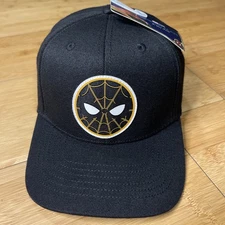 Rare Bioworld Spider-Man No Way Home Black Yellow Spidey Snapback Hat Men Marvel