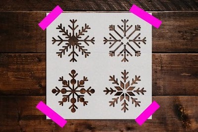 Reusable Snowflake Winter Design Wall Art Stencil - StencilAir