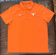 Nike Dri-Fit Texas Longhorns Polo Shirt Mens XL Burnt Orange Short Sleeve