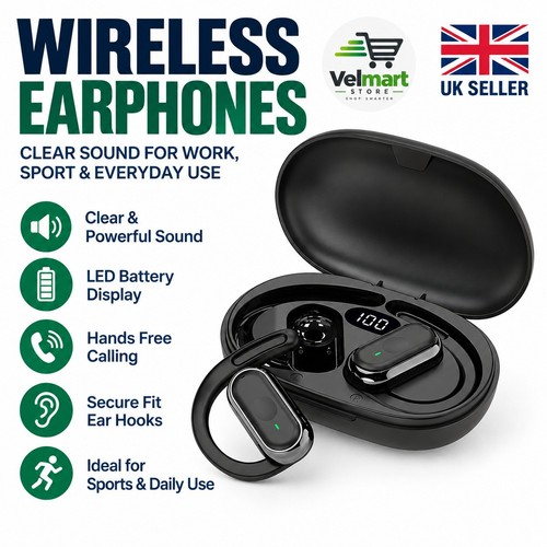 TWS Wireless Bluetooth Earphones Headphones Sports Ear Hook Running Bass Earbuds