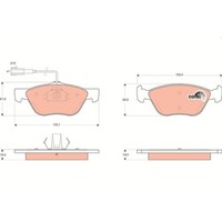 Bremsbelagsatz Scheibenbremse TRW GDB1445 Cotec FüR Alfa Romeo Fiat Lancia