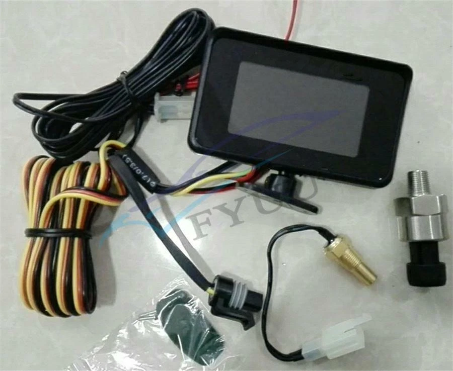 Car 4in1 LCD Excavator Oil Pressure+Voltmeter Volt+Water Temp+Oil Fuel Gauge - Image 4 of 4
