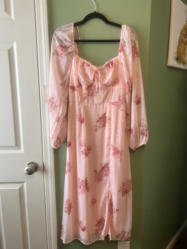 Pink Floral Francesca's Dress, Size M