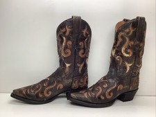 VTG WOMENS DAN POST COWBOY SNIP TOE DARK BROWN BOOTS SIZE 6.5 M
