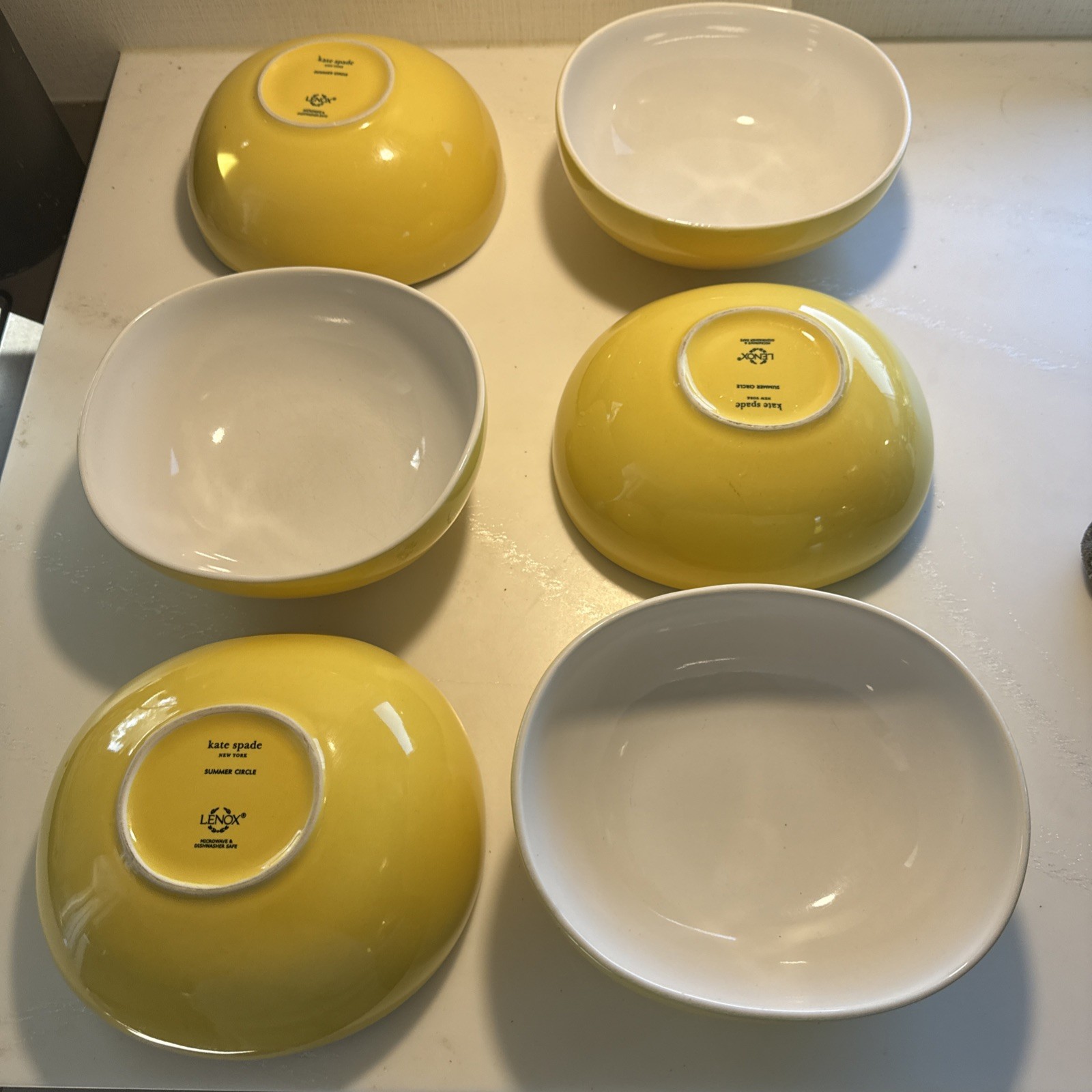 Lenox Kate Spade Summer Circle Yellow Soup/Cereal Oval Bowl 7-1/2” -5 Available thumbnail 3