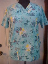 Scrub Top Small Tinkerbell By The Wonderful World of Disney Good Condition