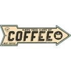 Coffee Novelty Embossed Metal Arrow Sign Directional 17" x 5" Wall Decor