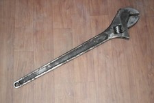 Vtg steel Large Extra Wide Plumbing Adjustable Wrench Spanner tool plier USA 24"