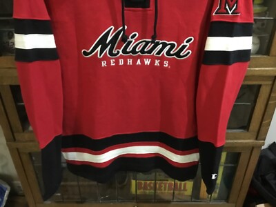 NWT Miami Ohio RedHawks Hockey CHAMPION Lacer SCRIPT Sweatshirt SZ