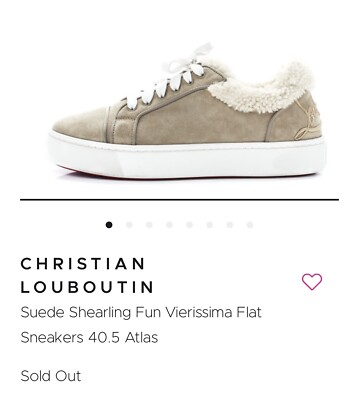 NEW Christian Louboutin Fun Vierissima Shearling-lined Suede Sneakers 40 Tan NEW Christian Louboutin Fun Vierissima Shearling-lined Suede  main image 4