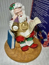 Santas Magical Toyshop Figurine Christmas Santa Telescope 95 Cheryl Ann Vintage